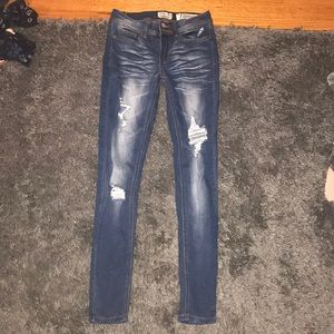 Medium wash ripped jeans